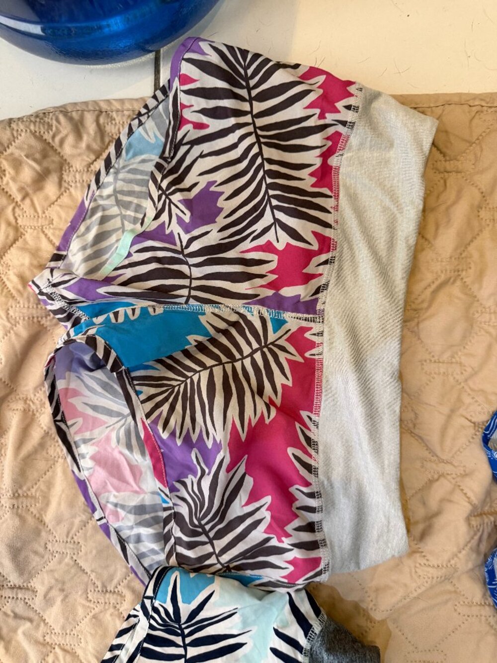 small tropical multicolor rabbit running shorts
